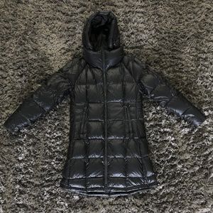 North Face Black Down Filled Mid Length Puffy Winter Coat Size S